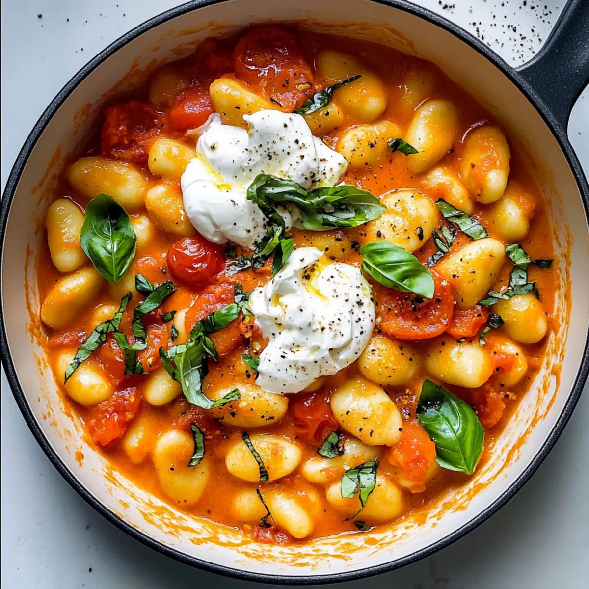 Creamy Tomato Gnocchi with Burrata