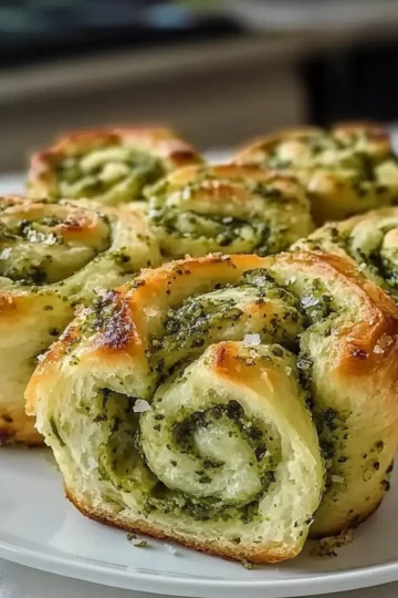 St. Patrick’s Shamrock Garlic Pesto Rolls