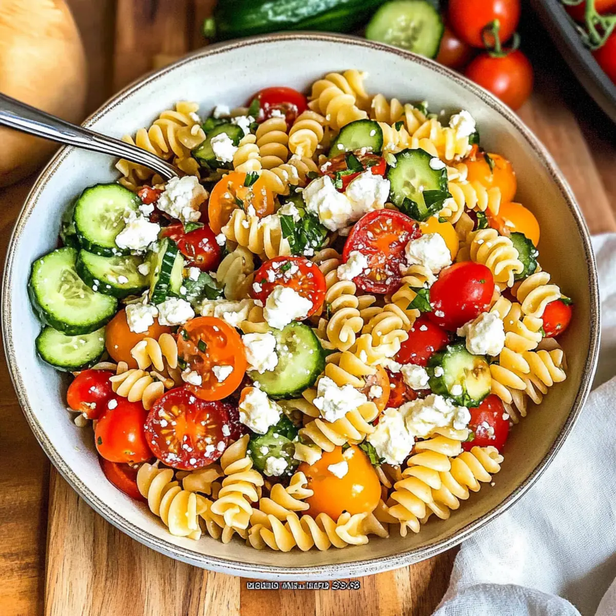 Tantalizing Pasta Salad Loaded with Fresh Veggies and Feta 3 a6a3c33b 4652 45c6 b0b7 d53607ac2977 3 pzpyhu