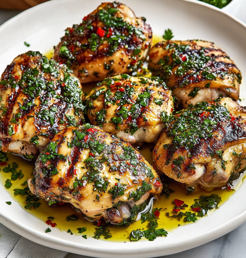 Grilled Chimichurri Chicken Thighs with Fresh Herbs 8 Grilled Chimichurri Chicken Thighs with Fresh Herbs