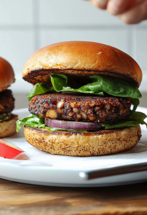 Veggie Burgers with Mushrooms and Brown Rice Delights