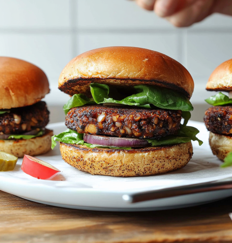 Veggie Burgers with Mushrooms and Brown Rice Delights 1 Veggie Burgers with Mushrooms and Brown Rice Delights