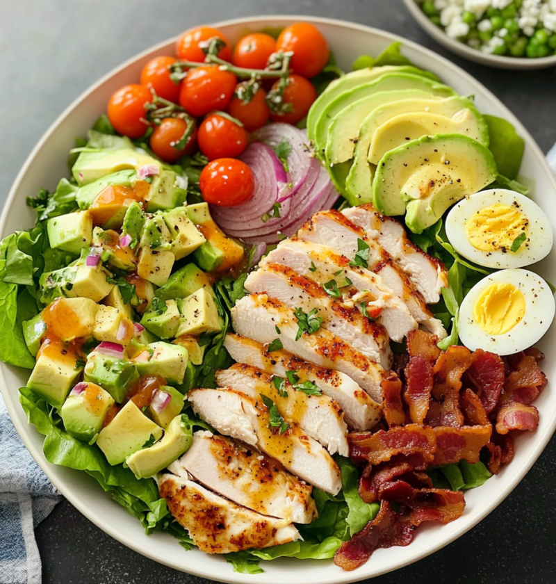 Classic Cobb Salad Recipe: Crispy Chicken and Avocado 2 Classic Cobb Salad Recipe: Crispy Chicken and Avocado