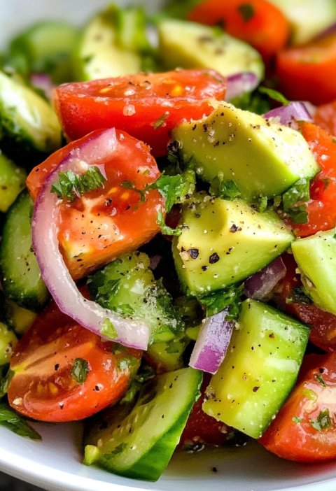 Fresh Tomato Cucumber Avocado Salad Recipe