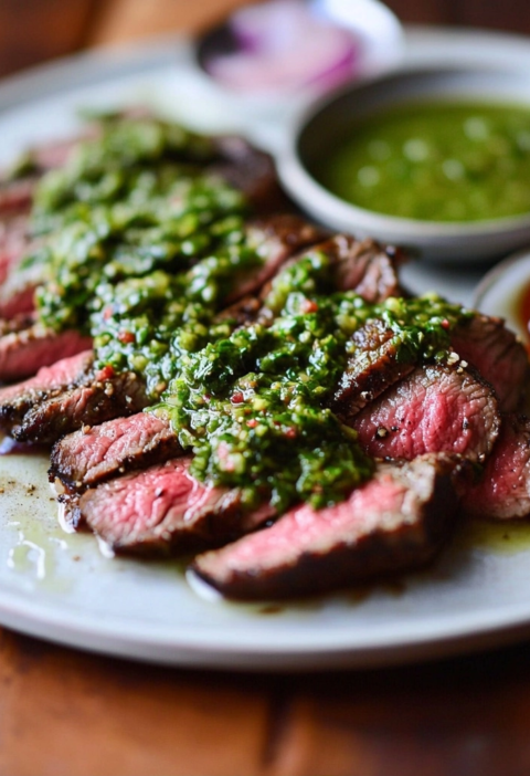 Flank Steak with Chimichurri Easy Dinner Recipe