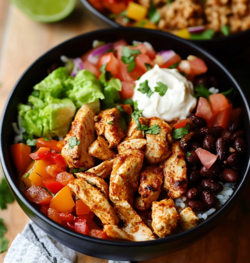Chicken Fajita Burrito Bowls Recipe for Easy Dinners 1 Chicken Fajita Burrito Bowls Recipe for Easy Dinners