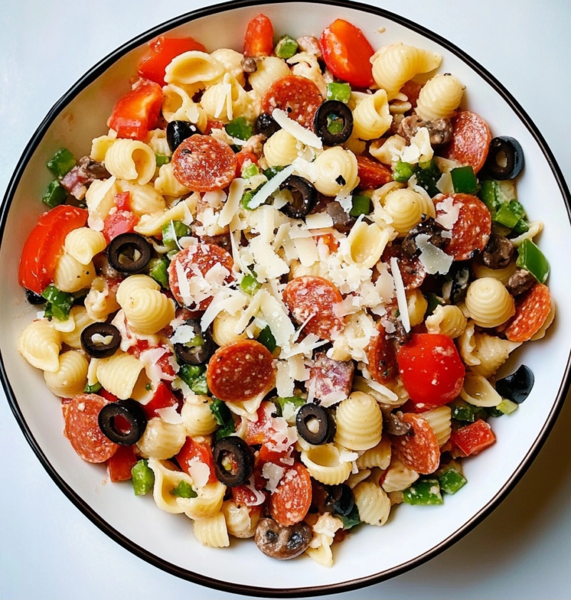 Ultimate Pizza Pasta Salad Recipe for Your Next Gathering 1 Ultimate Pizza Pasta Salad Recipe for Your Next Gathering