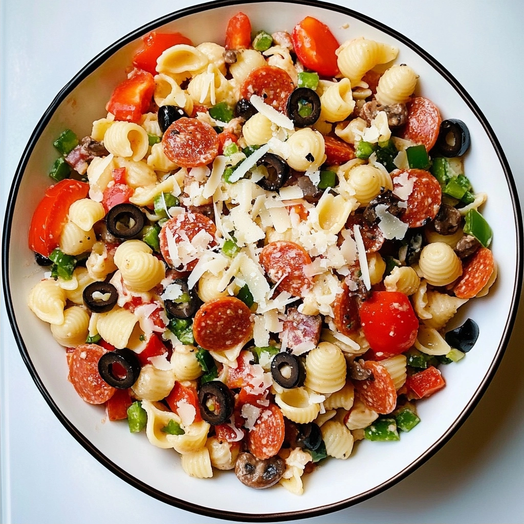 Ultimate Pizza Pasta Salad Recipe for Your Next Gathering 2 Ultimate Pizza Pasta Salad Recipe for Your Next Gathering