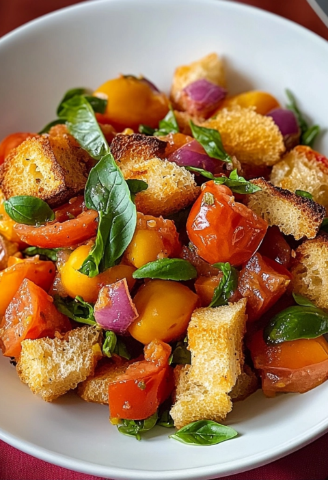 Classic Panzanella Salad with Rustic Bread